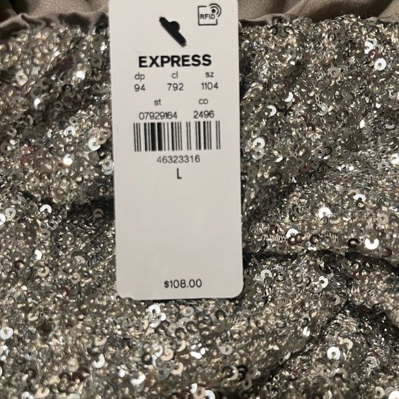 Express Silver Sequin Romper - Picture 5 of 6